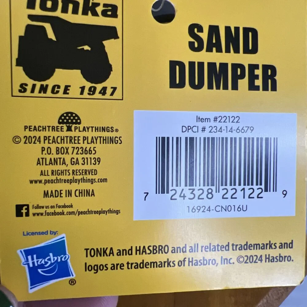 Tonka 952 Sand Dumper Truck Yellow Gray Plastic Toy Hasbro 2024 New‎